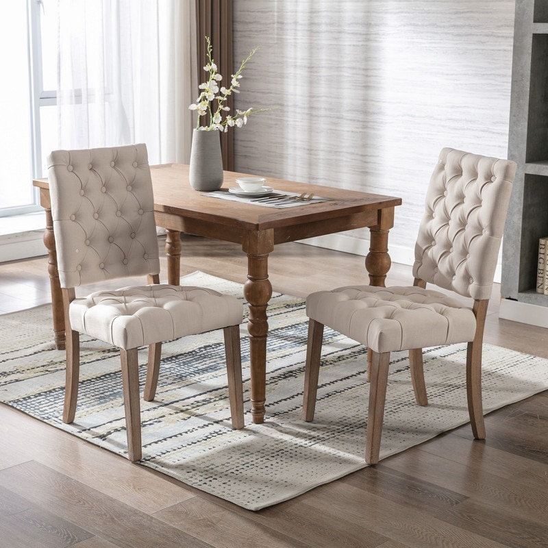 Retro fabric shop dining chairs